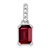 Rhodium Over 10k White Gold 1 ctw Lab Created Ruby and Accent Diamond Pendant
