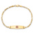 10k Yellow Gold Medical Soft Diamond Shape Red Enamel Figaro Link ID Bracelet