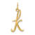 10K Yellow Gold Polished Letter k Initial Charm