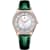 Christian Van Sant Women's Luna White Dial, Green Leather Strap Watch