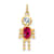10k Yellow Gold Red Ruby Simulant July Birthstone and Clear Cubic
Zirconia Boy Charm
