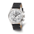 Charles Hubert Men's Stainless Steel Leather Band 46mm Dual Time Watch