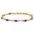 14k Yellow Gold and Rhodium Over 14k Yellow Gold Completed Open-Link
Diamond and Ruby Bracelet