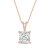 White Cubic Zirconia 14k Rose Gold Pendant With Chain 2.00ctw