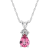 7x5mm Pear Shape Pink Topaz with Diamond Accents 14k White Gold Pendant
With Chain