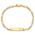 14k Yellow Gold Semi-Solid Soft Diamond Shape Figaro Link ID Bracelet