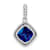 Rhodium Over 10k White Gold Beaded 0.45 cttw Cushion Sapphire and 0.12
cttw Diamond Pendant
