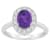 8x6mm Oval Amethyst And White Topaz Accents Rhodium Over Sterling Silver
Halo Ring