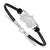 Rhodium Over Sterling Silver NHL LogoArt Colorado Avalanche Leather Bracelet