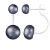 6-10mm Black Cultured Freshwater Pearl Rhodium Over Sterling Silver Earrings