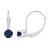 4mm Round Sapphire Rhodium Over 14k White Gold Drop Earrings