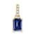 10k Yellow Gold 1 ctw Lab Created Sapphire and Accent Diamond Pendant