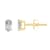 5x3mm Oval White Topaz 14k Yellow Gold Stud Earrings