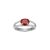 Red And White Cubic Zirconia Platinum Over Sterling Silver Ring 2.41ctw
