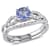 Tanzanite and Diamond 10k White Gold Ring 1.14ctw