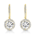 CZ Halo Drop Earrings In 14K Gold Over Sterling Silver