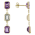 Amethyst and White Topaz 7x5mm Rectangular Octagonal 14K Yellow Gold
Dangle Earrings
