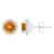 6mm Round Citrine 1/5 ctw Diamond Rhodium Over Sterling Silver Halo Stud Earrings