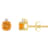 4mm Round Citrine with Diamond Accents 14k Yellow Gold Stud Earrings