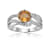 Round Citrine with White Sapphire Accents Crossover Ring, 1.12ctw