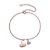 Heart Charm CZ Pave Bracelet In 18K Rose Gold Over Brass