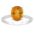10x8mm Oval Citrine and 1/10 ctw Diamond Rhodium Over Sterling Silver Ring