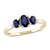 Blue Sapphire and Diamond 10K Yellow Gold Ring 1.02ctw