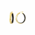 14K Yellow Gold Over Sterling Silver Enamel Hammered Hoop Earrings in Black