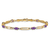 14k Yellow Gold and Rhodium Over 14k Yellow Gold Amethyst and Diamond Bracelet