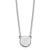 Rhodium Over Sterling Silver Tiny Circle Block Letter K Initial Necklace