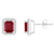 7x5mm Emerald Cut Created Ruby And Created White Sapphire 10k White Gold
Halo Stud Earrings