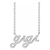 14K White Gold Lowercase Script gigi Necklace, 18 Inches.