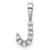Rhodium Over 14K White Gold Lab Grown Diamond Letter J Initial Pendant