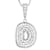 CZ Initial D Bubble Letter Pendant Necklace In Sterling Silver 1.9ctw