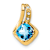 10k Yellow Gold 1.68 cttw Swiss Blue Topaz and Accent Diamond Pendant