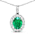 2.15ctw 14K White Gold Zambian Emerald and White Diamond Pendant with 18
inch Cable Chain