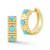 Rachel Zoe Lab-Created Turquoise Ribbed Hoop Earrings in 14K Gold Over
Sterling Silver