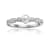 Freshwater Pearl with Moissanite Accents Rhodium Over Sterling Silver Ring