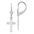 Rhodium Over 14k White Gold Polished Cross Dangle Earrings