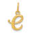 10K Yellow Gold Polished Letter e Initial Charm