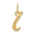 10K Yellow Gold Polished Letter i Initial Charm