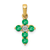 14k Yellow Gold and Rhodium Over 14k Yellow Gold Emerald and Diamond
Cross Pendant