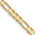 10k Yellow Gold 3mm Solid Concave Figaro 24 Inch Chain