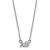Rhodium Over Sterling Silver LogoArt Alpha Phi Extra Small Pendant Necklace