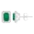 6x4mm Emerald Cut Emerald 1/5 ctw Diamond Rhodium Over Sterling Silver
Halo Stud Earrings