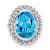Rhodium Over 10k White Gold Beaded 1 ctw Oval Swiss Blue Topaz Chain
Slide Pendant