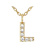 CZ Initial L Station Necklace In 18K Gold Over Sterling Silver 0.09ctw