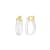 14K Yellow Gold Over Sterling Silver Mini Horseshoe Acrylic Hoops in Clear