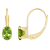 6x4mm Oval Peridot 10k Yellow Gold Drop Earrings