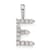 Rhodium Over 14K White Gold Lab Grown Diamond Letter E Initial Pendant